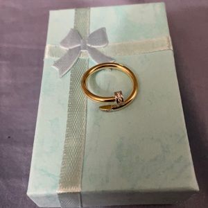 18K Saudi Gold Nail Ring